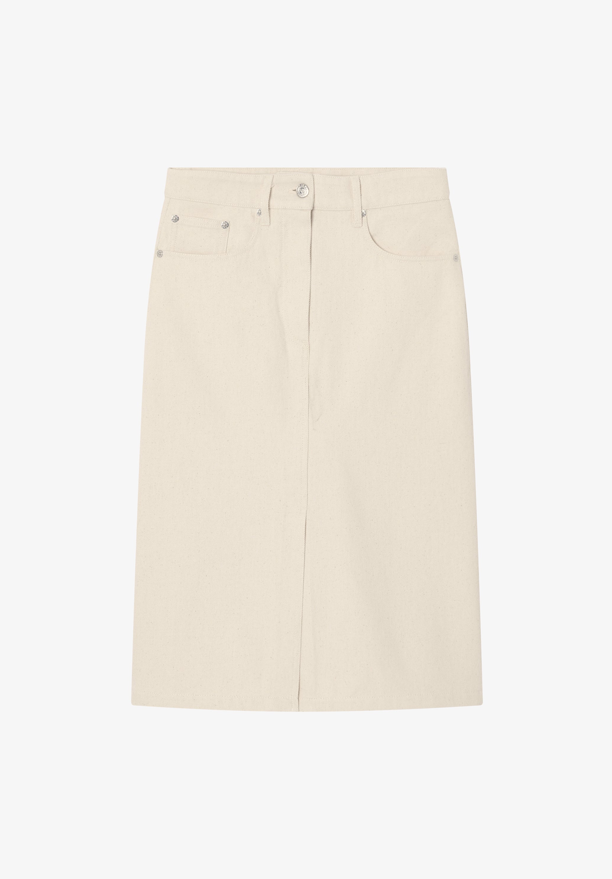 Off-white denim split skirt