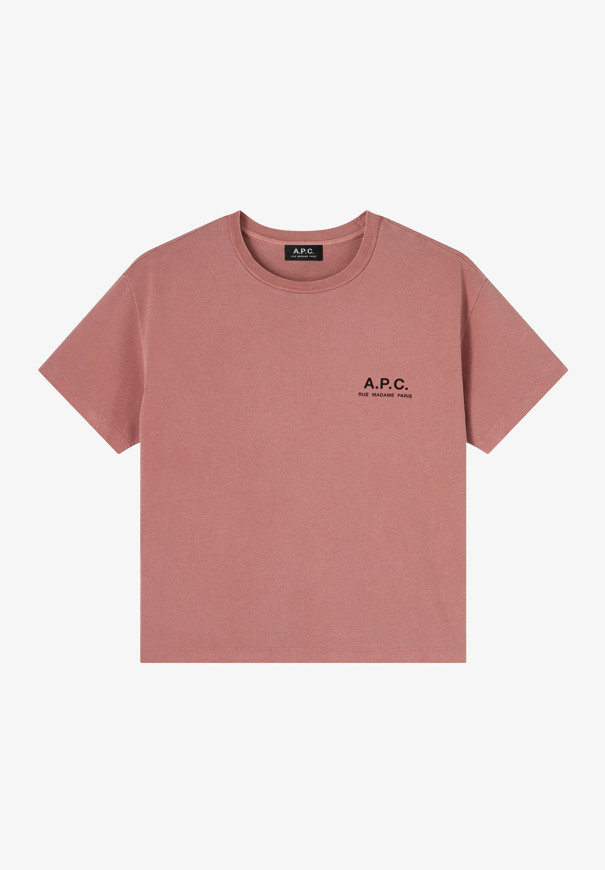 Raspberry pink t-shirt with A.P.C. Rue Madame logo - 0