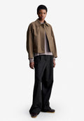 Khaki rain jacket in waxed cotton - 1