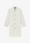 Unisex overcoat in coated canvas. - 0
