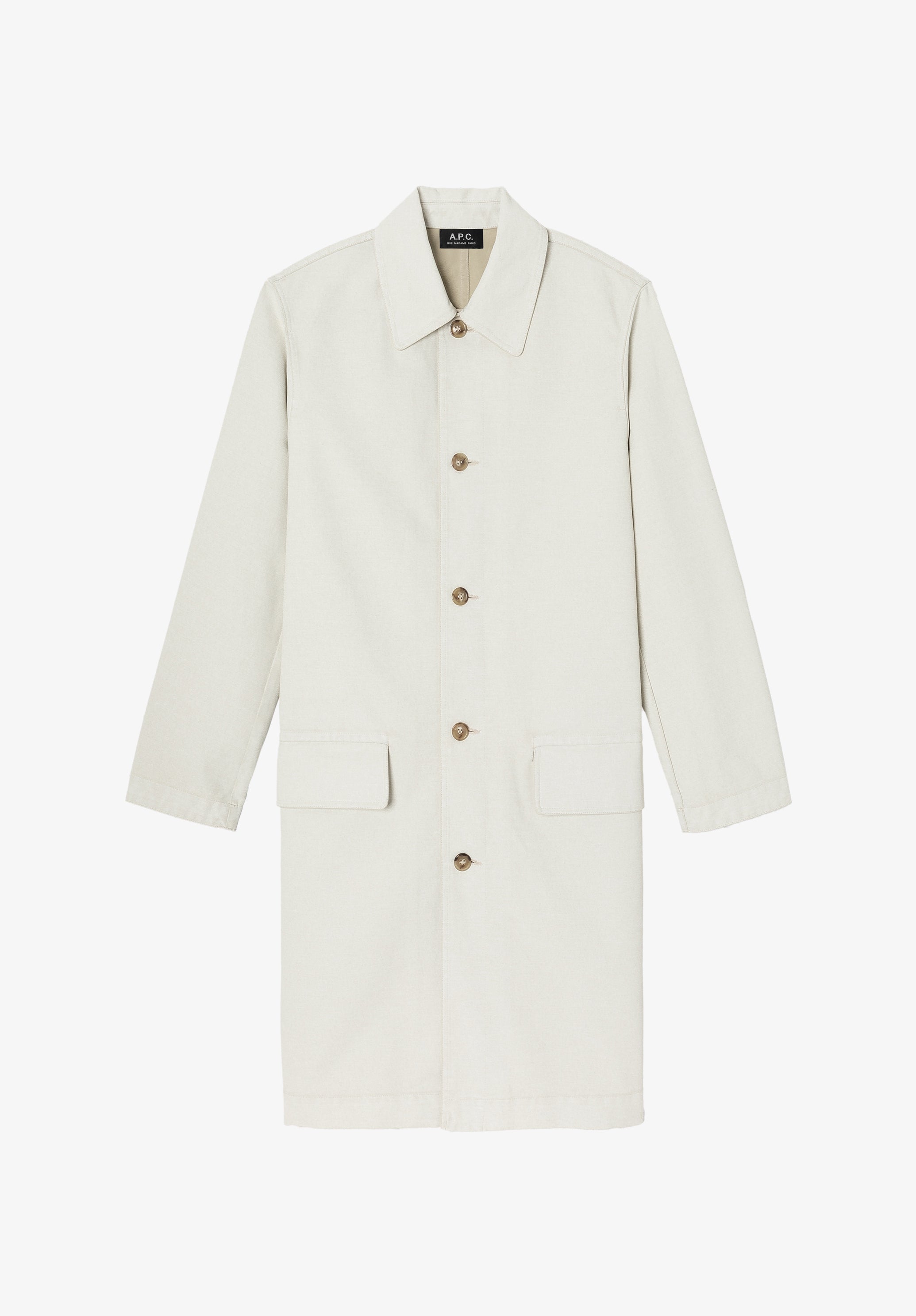 Unisex overcoat in coated canvas. - 0