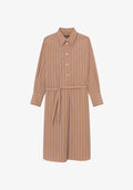 Long beige shirt dress - 0