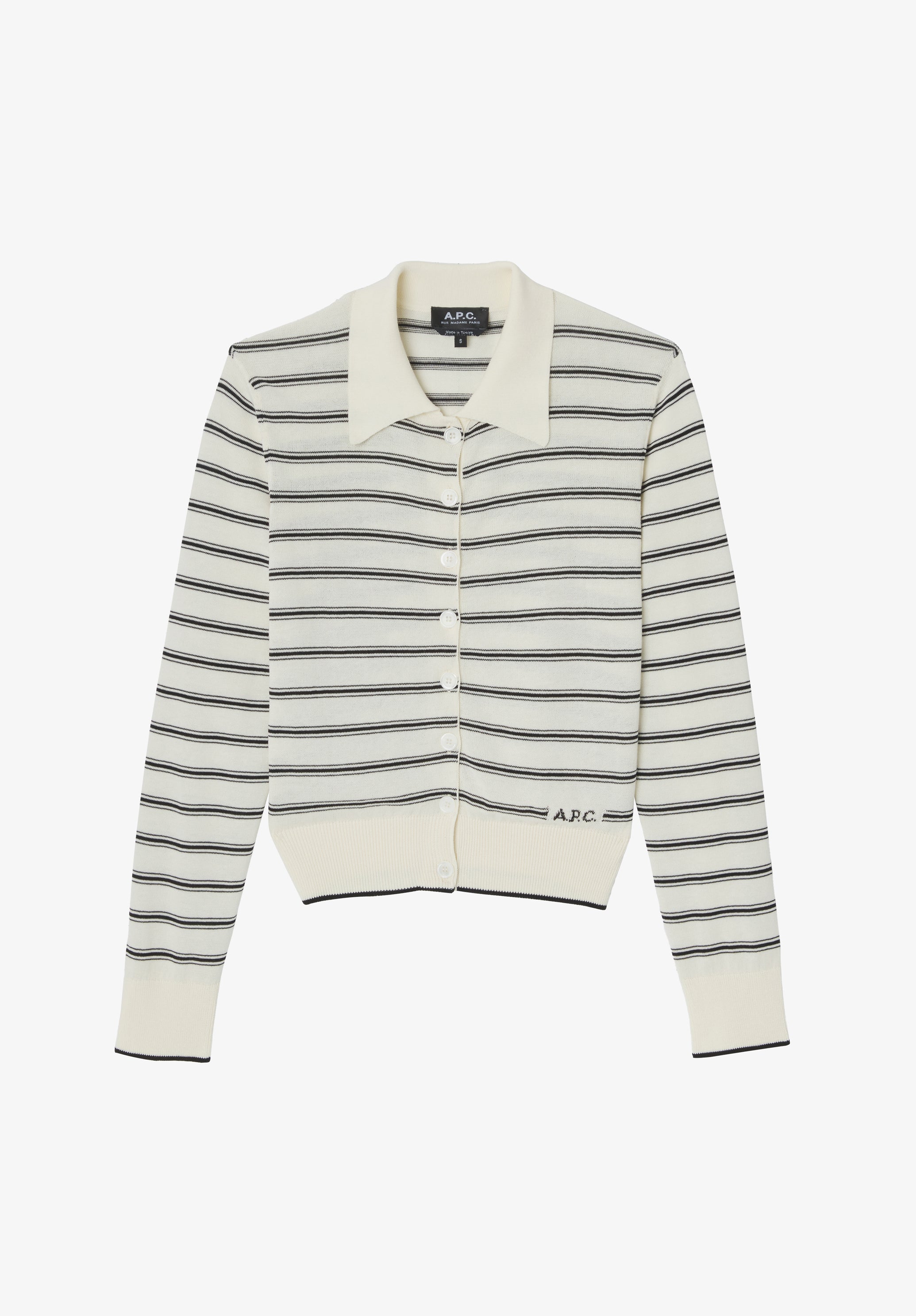 Striped polo cardigan - 0