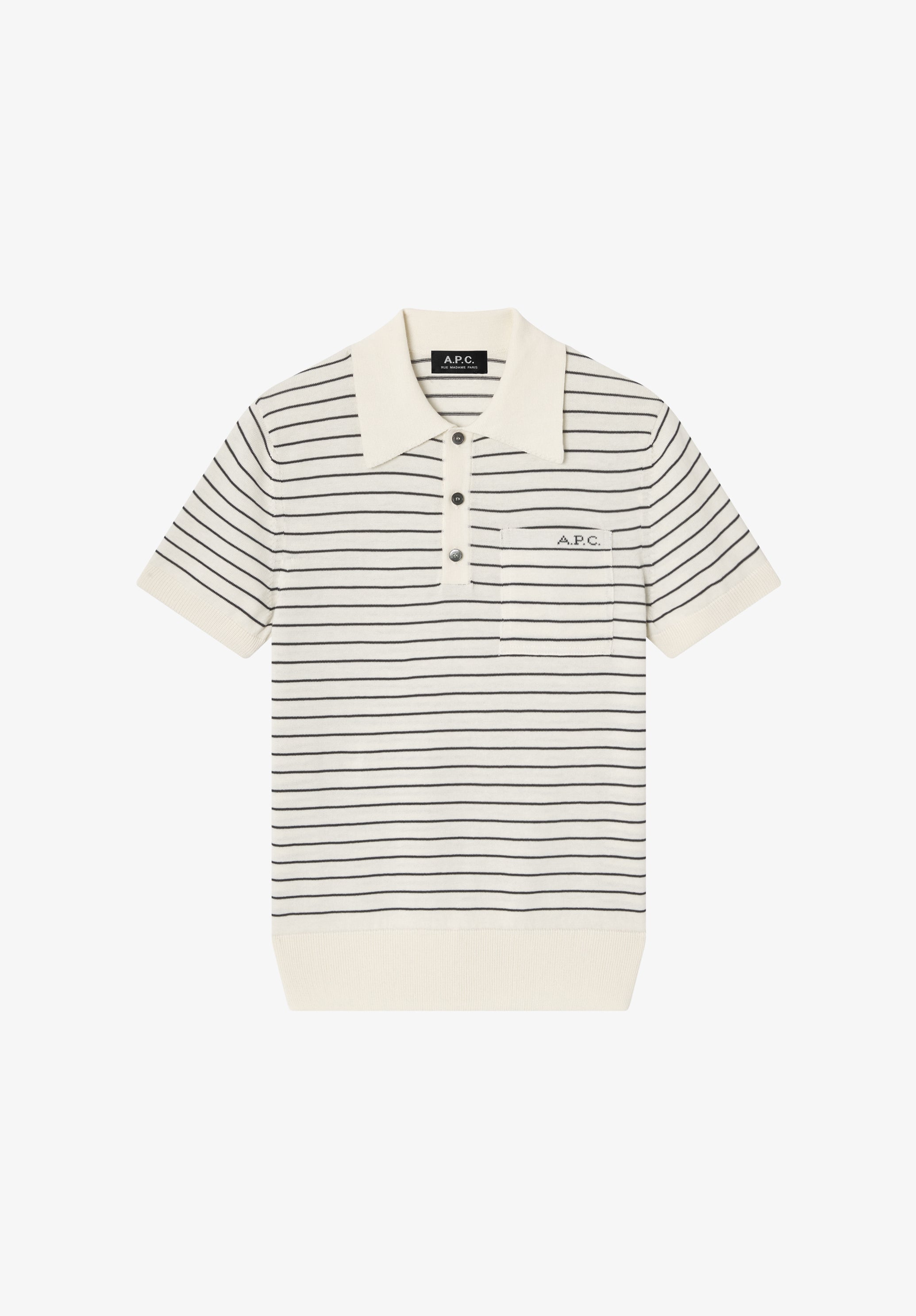 Fitted striped ecru polo - 0