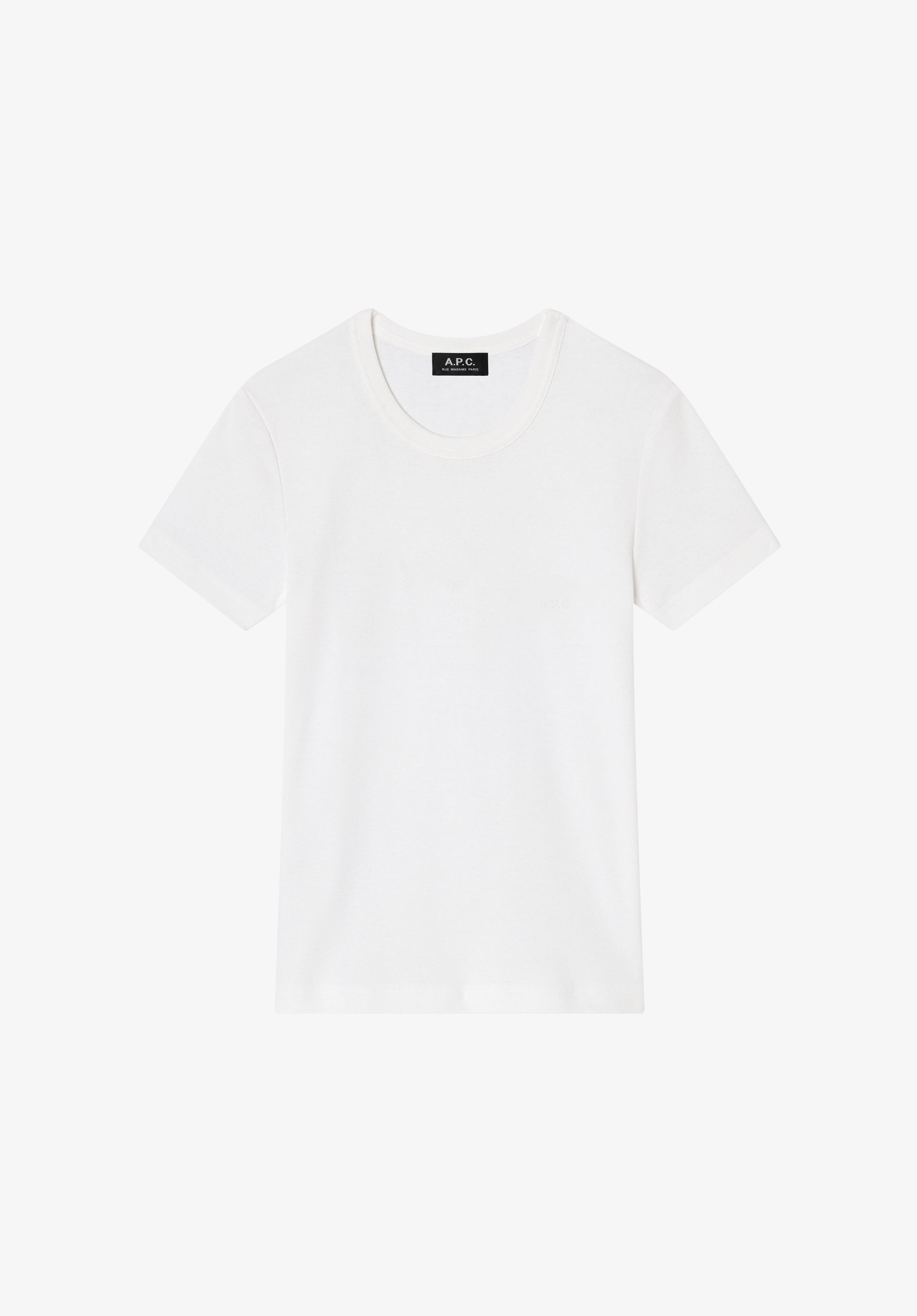 Fitted white organic cotton t-shirt - 0