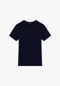 Fitted navy blue organic cotton t-shirt - 0