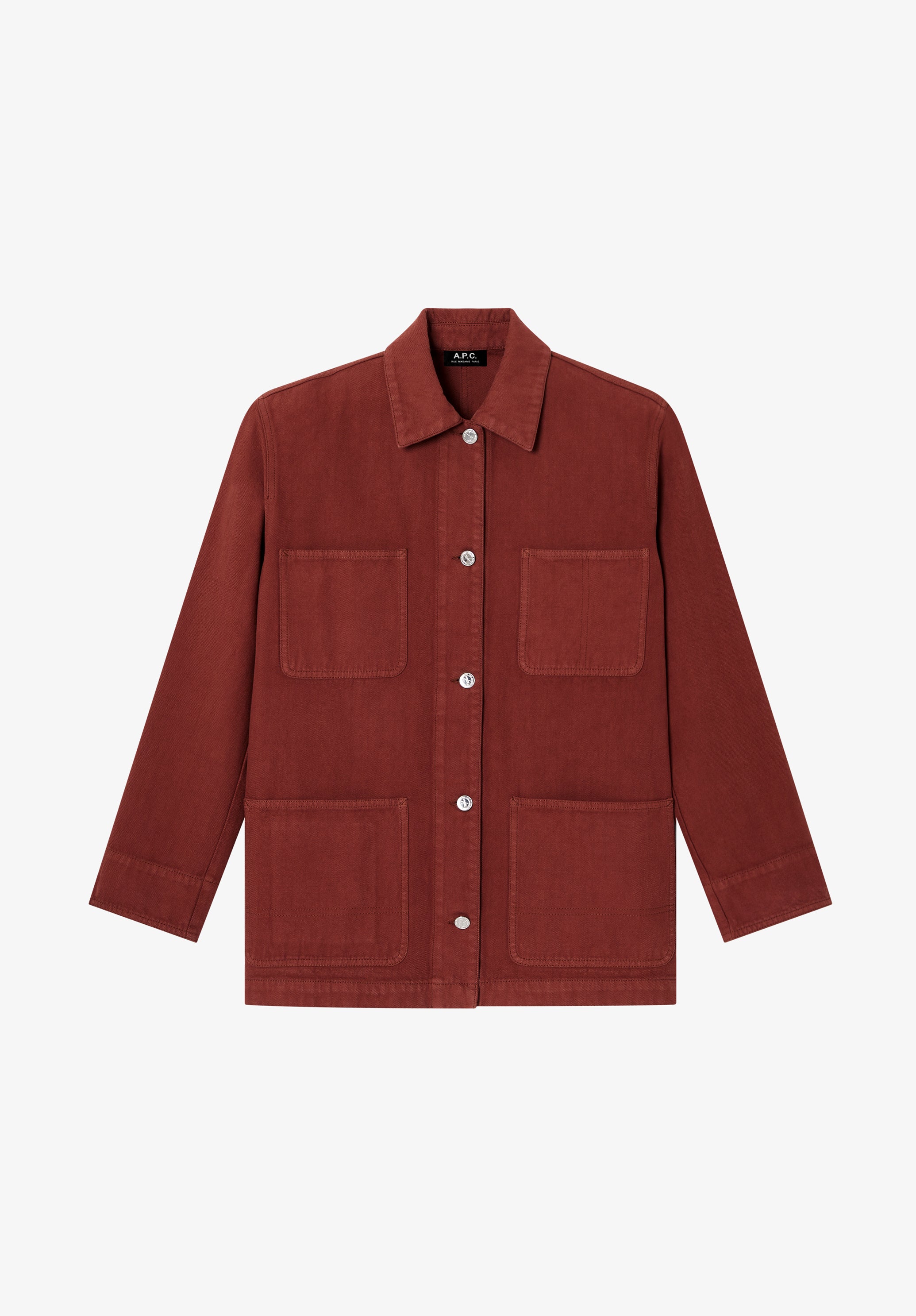 Burgundy recycled cotton workwear jacket - 0