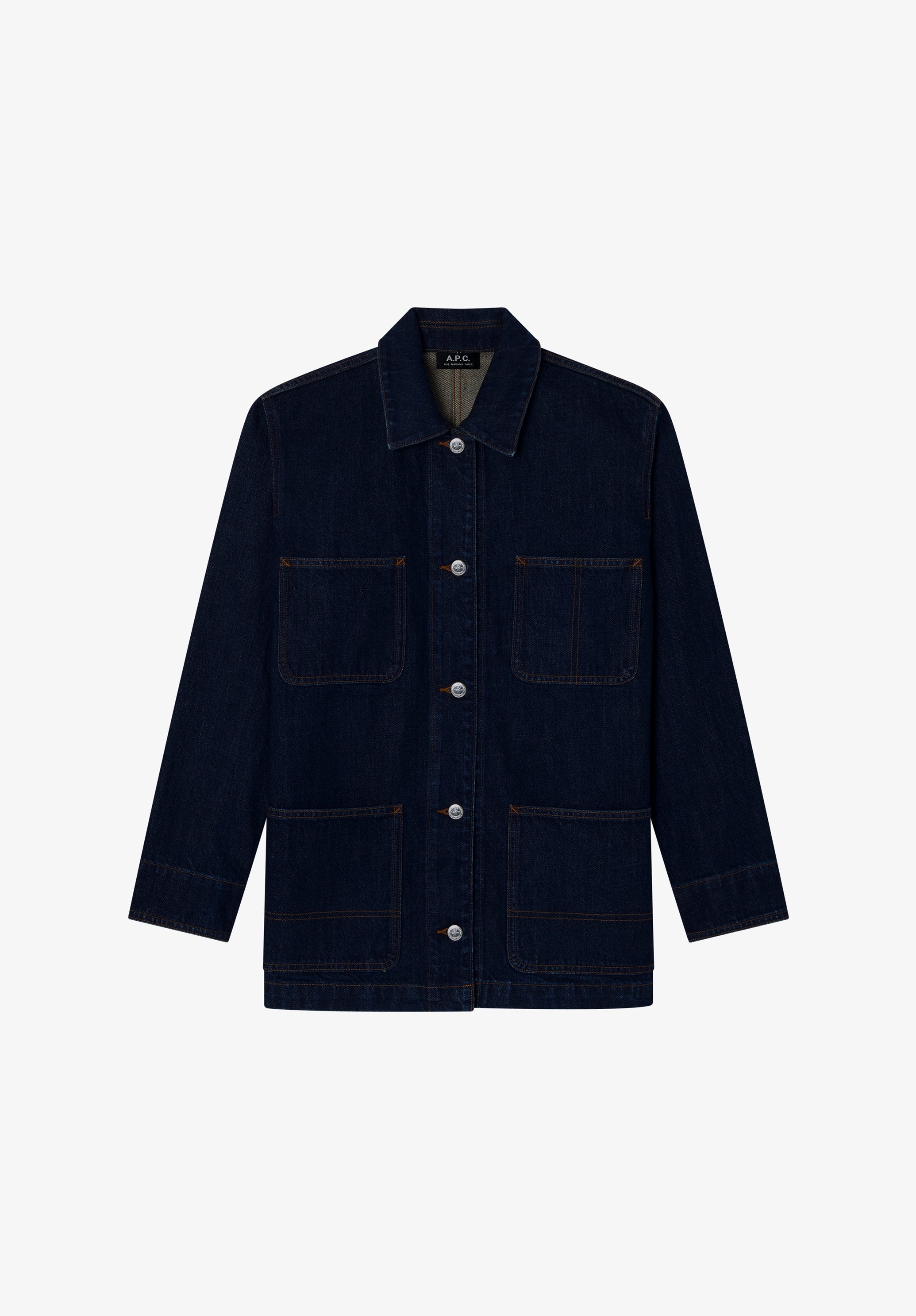 Faded indigo denim workwear jacket - 0