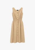 Sleeveless beige dress - 0