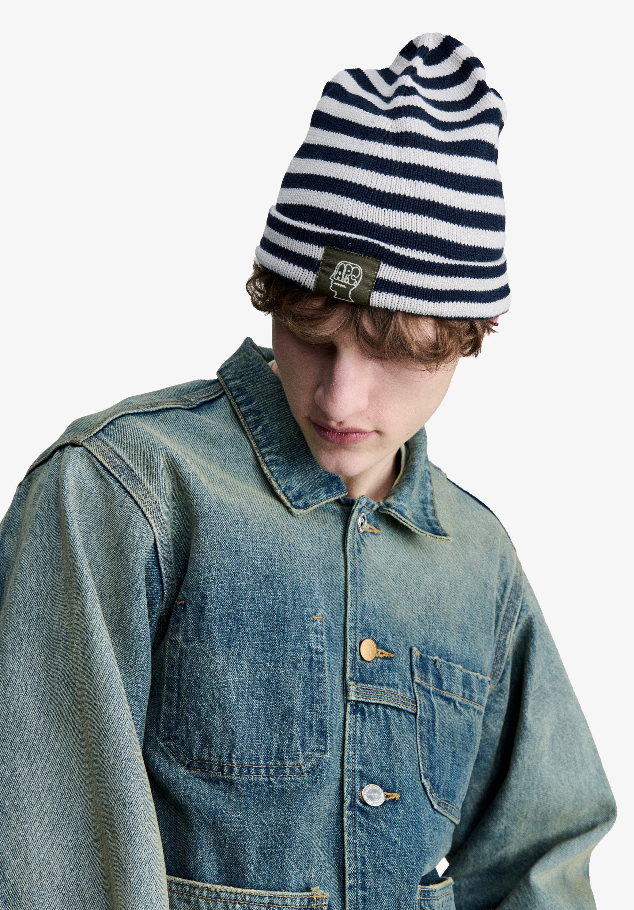A.P.C. x Brain Dead Striped cotton beanie - 4