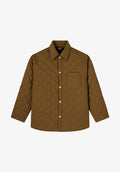 Khaki quilted wool jacket - 0