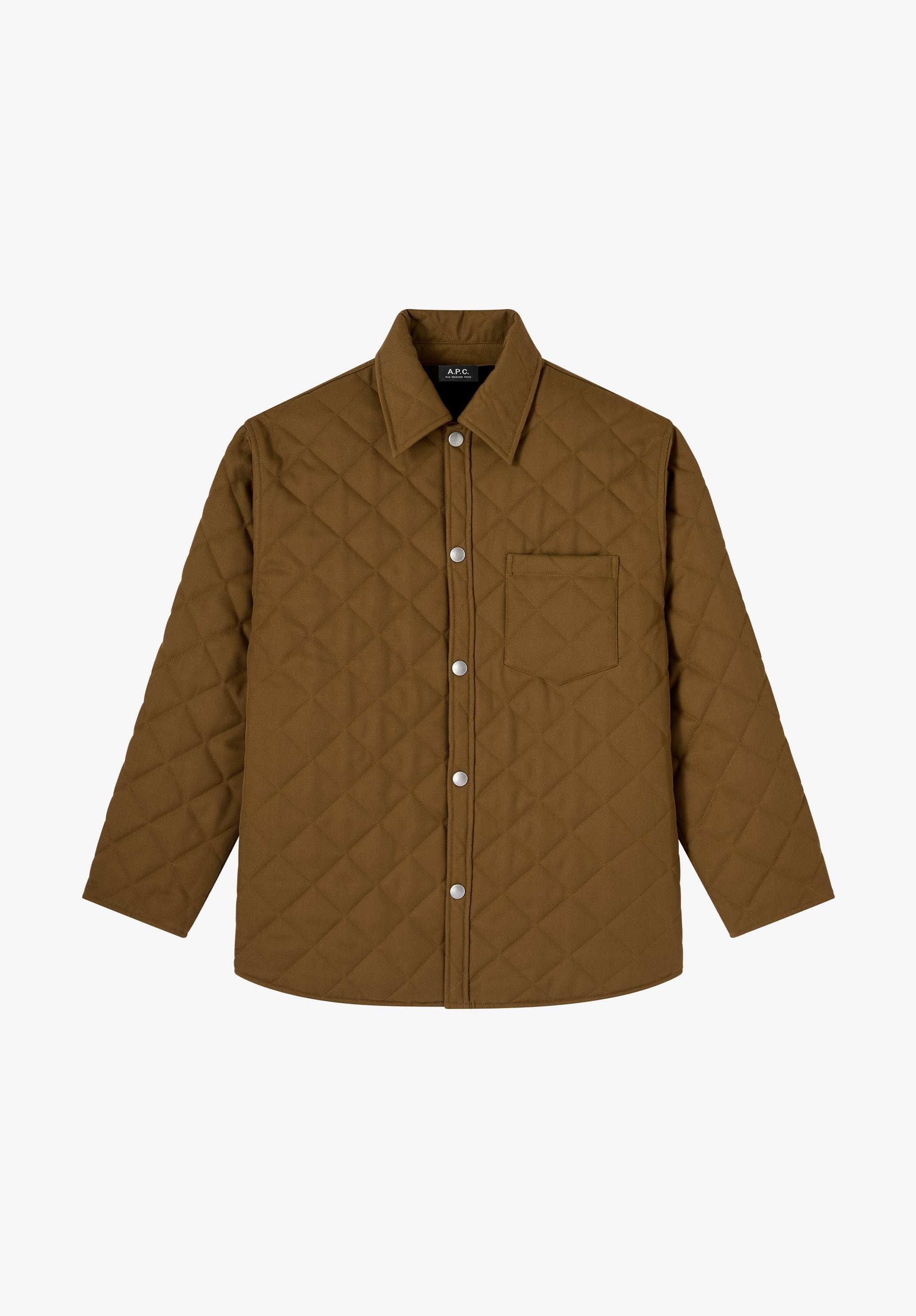 Khaki quilted wool jacket - 0