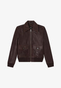Short brown leather jacket - 0