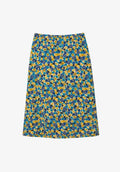 Long viscose skirt with floral motifs