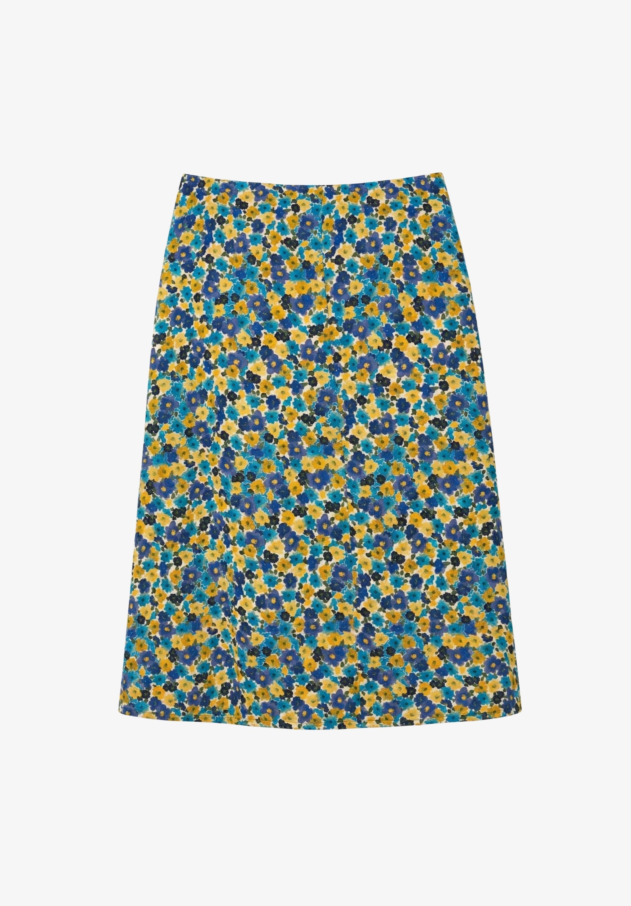 Long viscose skirt with floral motifs