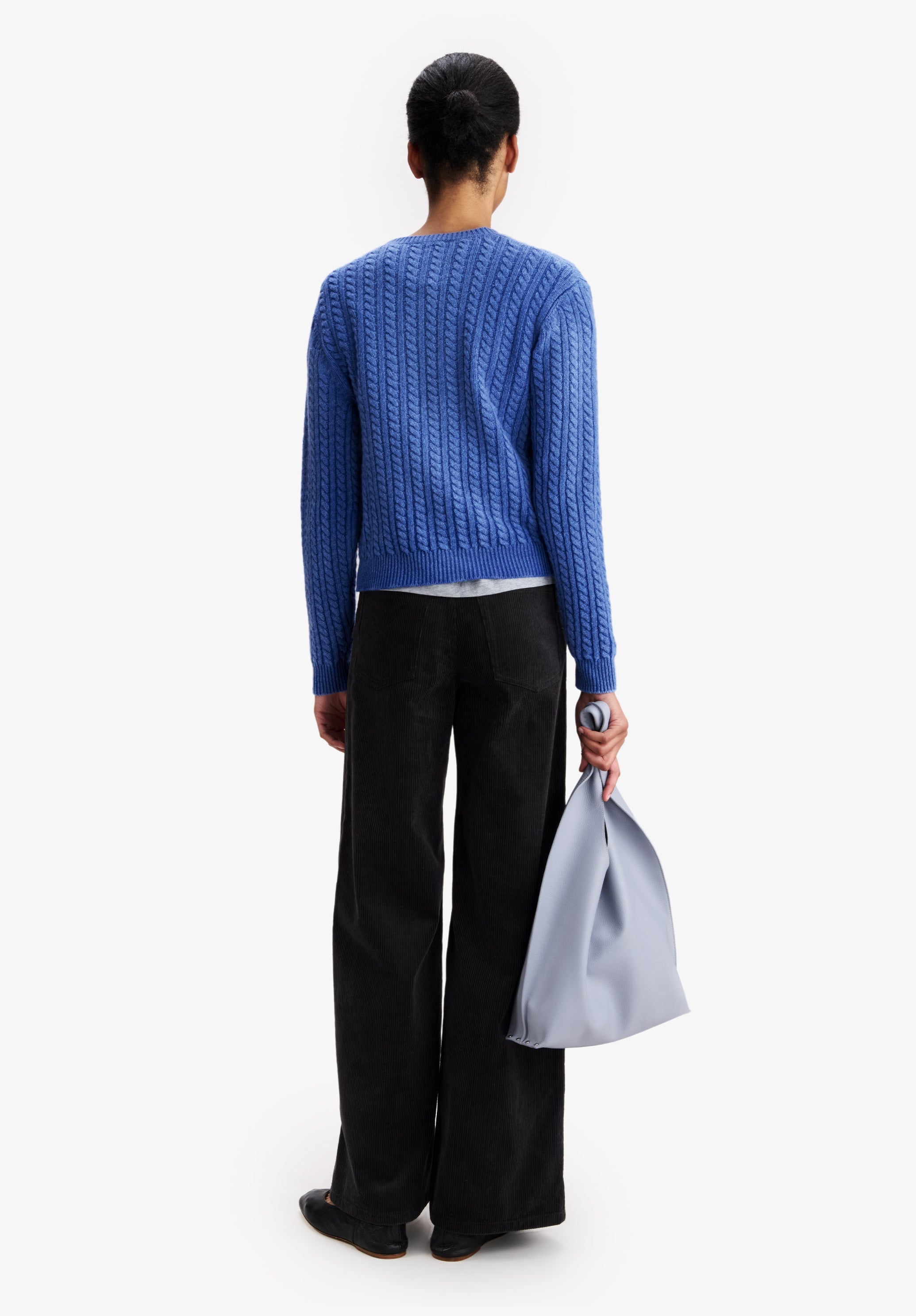 Blue cable-knit sweater - 2