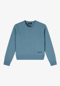 Grey-blue boxy wool sweater - 0