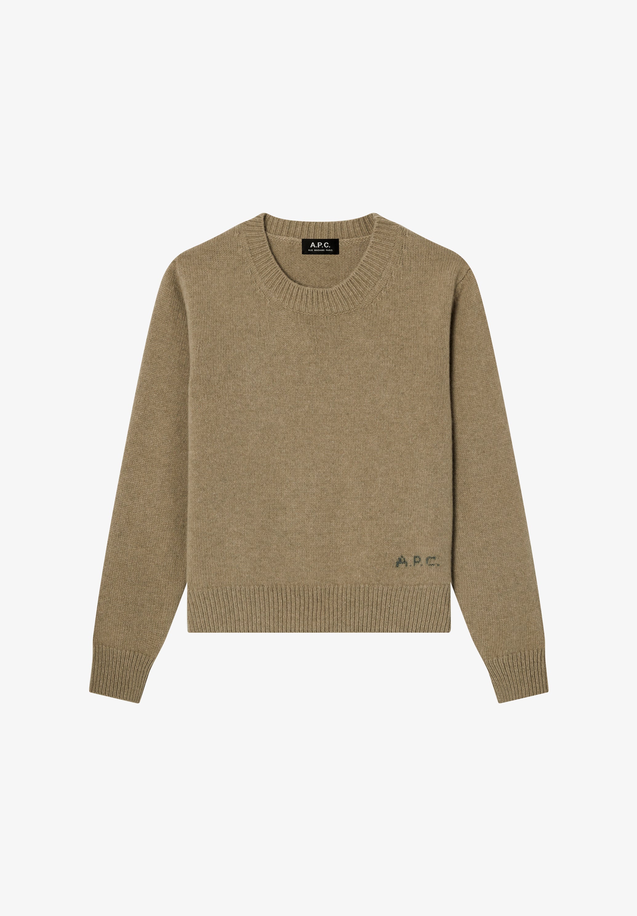 Beige boxy wool sweater - 0