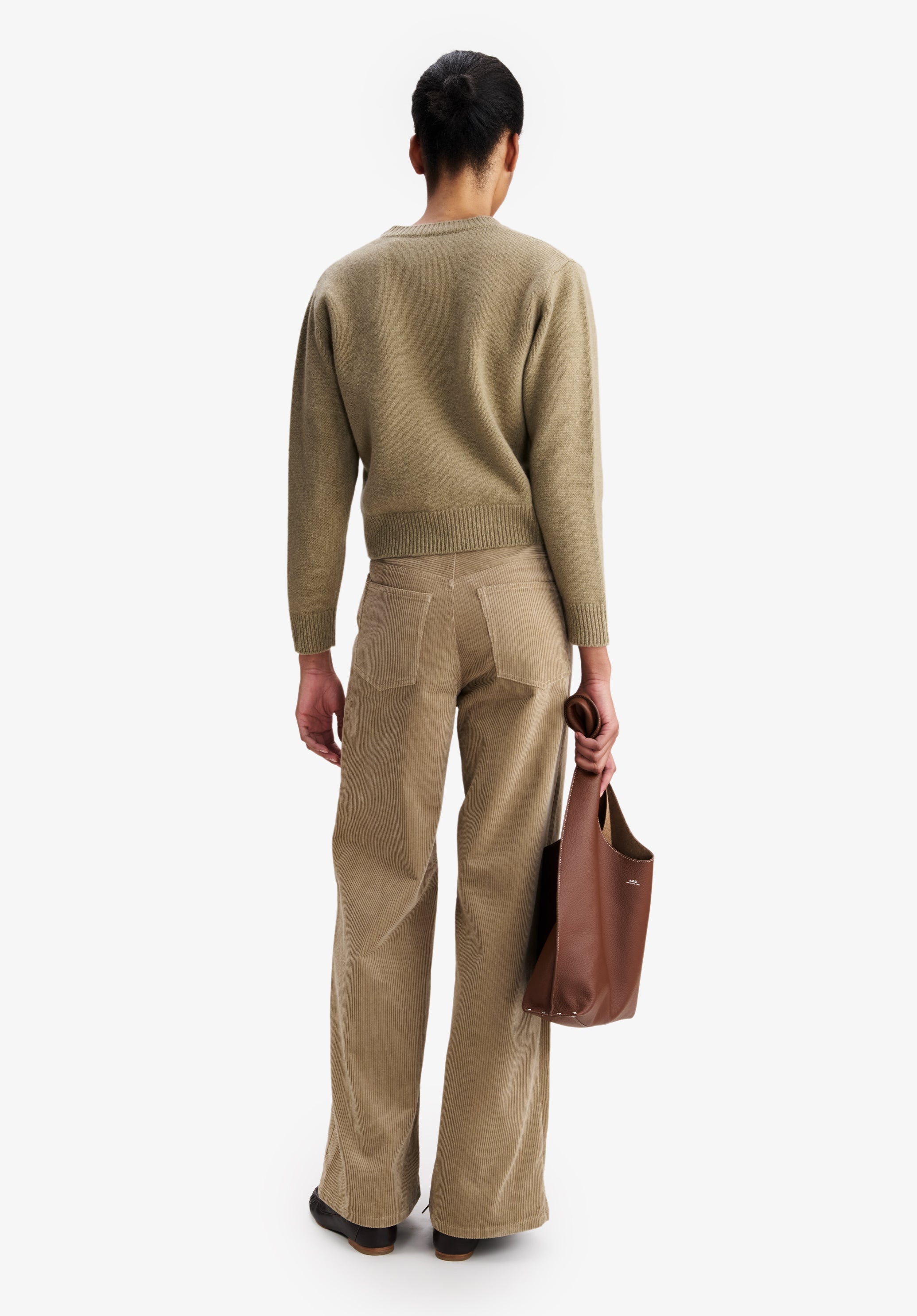 Beige boxy wool sweater - 2