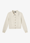 Grey wool collared cardigan
