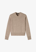 Taupe sweater in recycled wool - 0