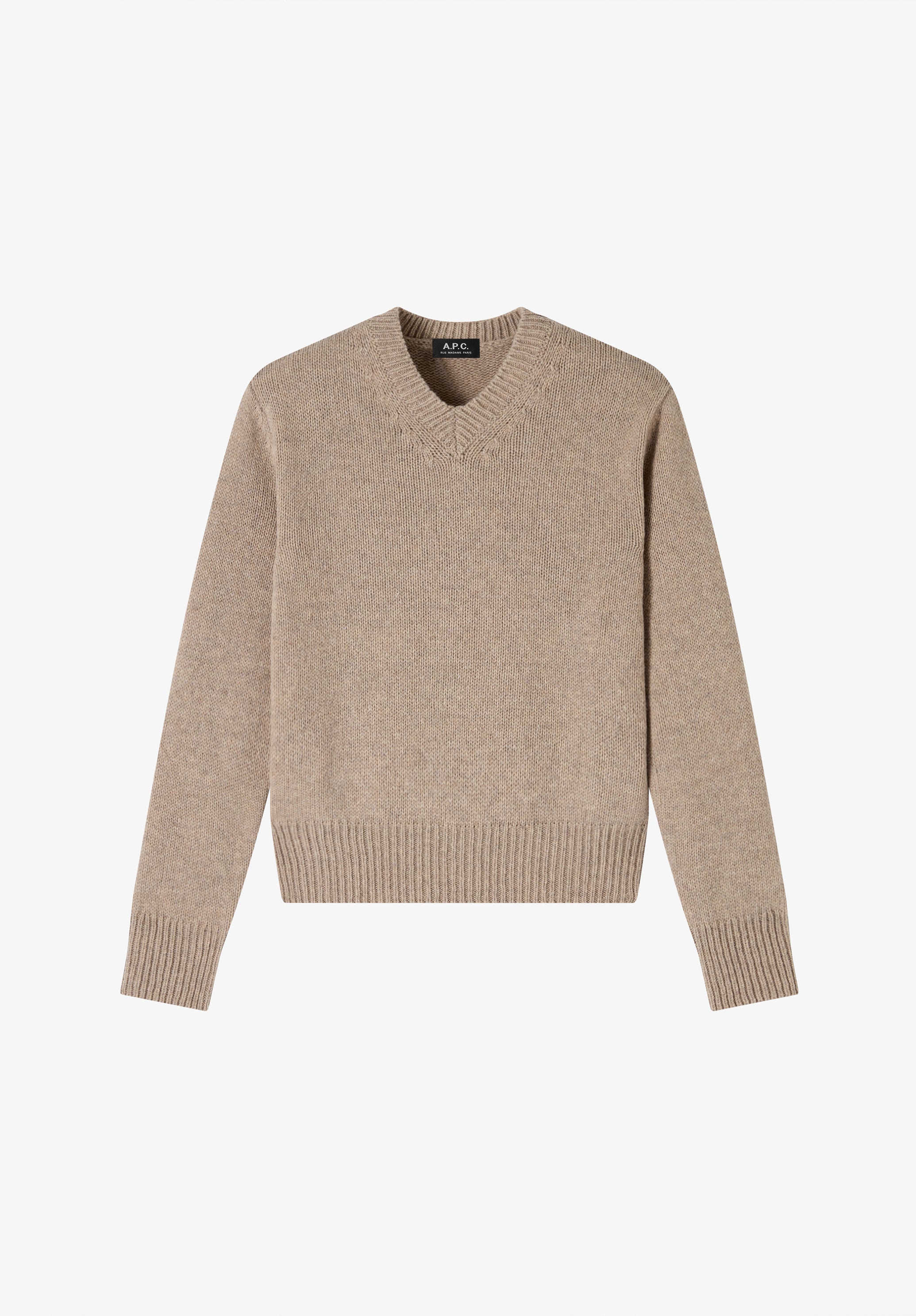 Taupe sweater in recycled wool - 0