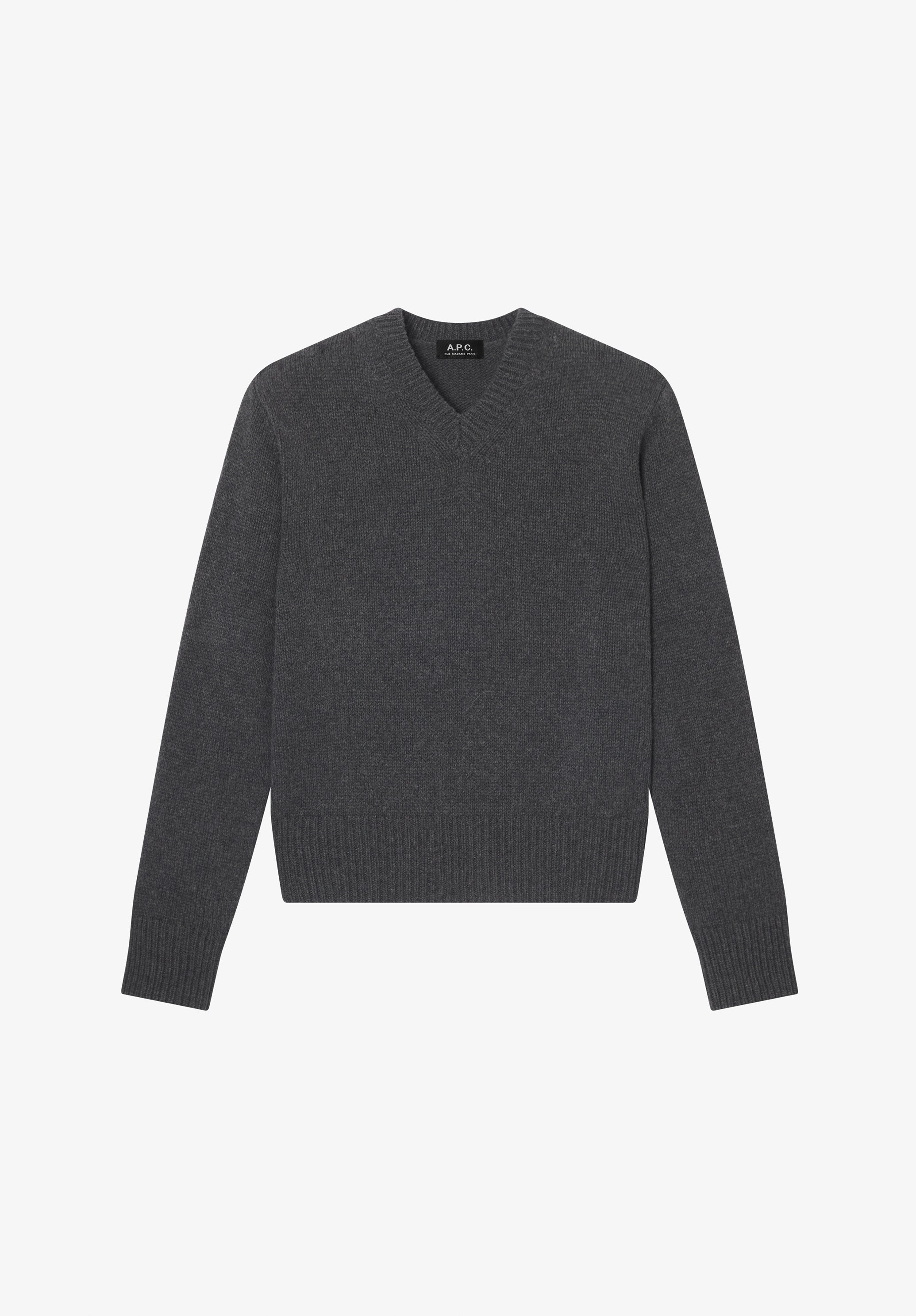 Charcoal grey sweater in recycled wool - 0