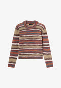 Striped brown alpaca sweater - 0