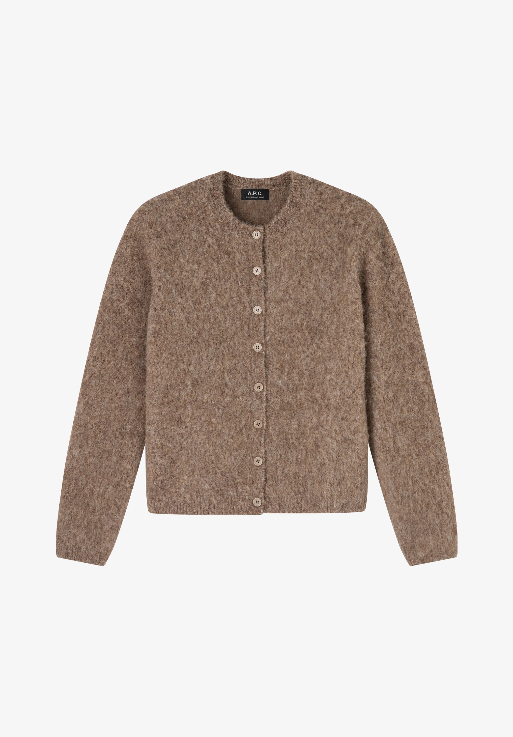 Taupe alpaca wool cardigan - 0