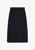 Long navy blue merino wool skirt - 0
