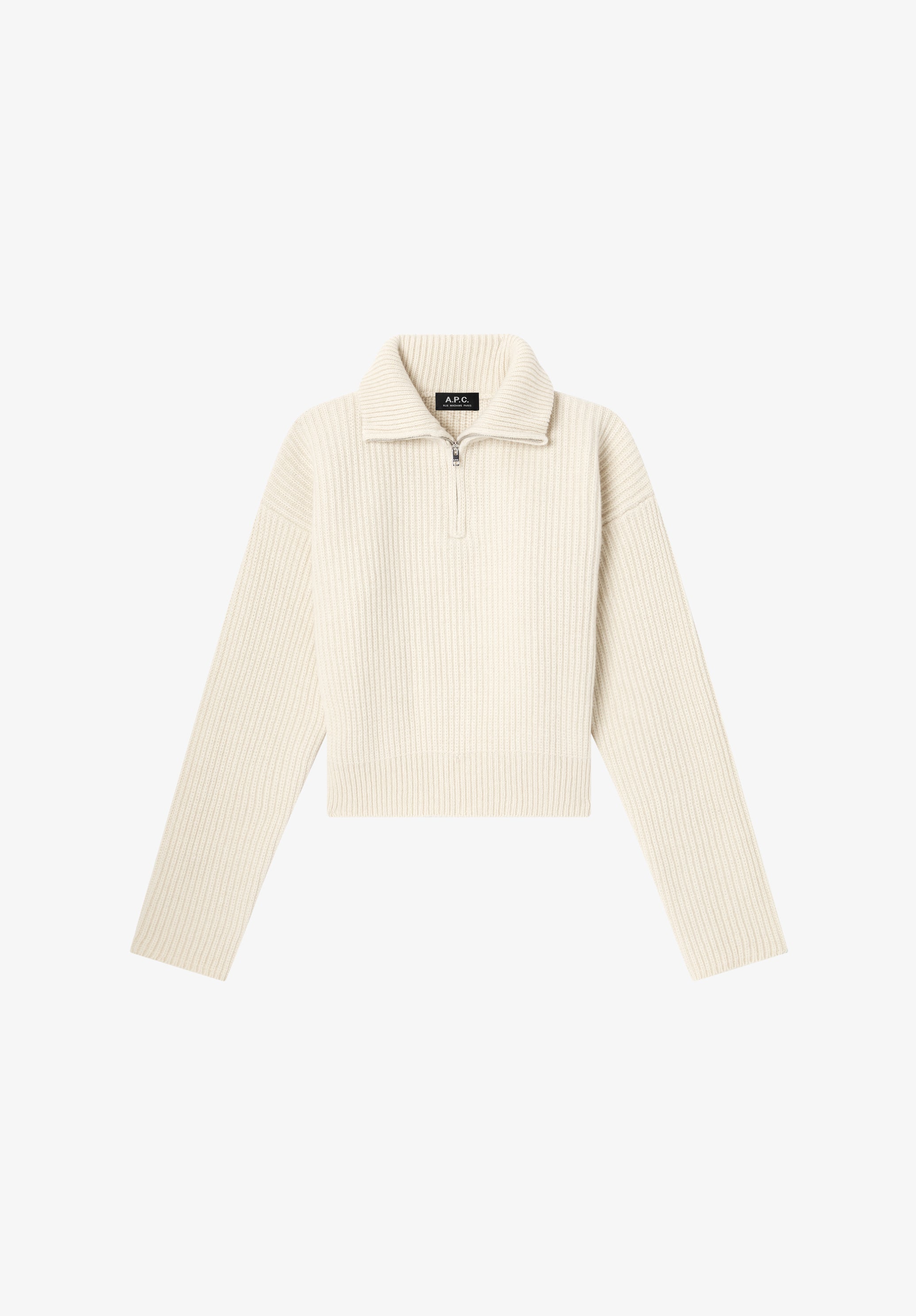 Wide-rib jumper with trucker collar - 0