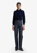 Solid-colour cardigan with polo shirt collar