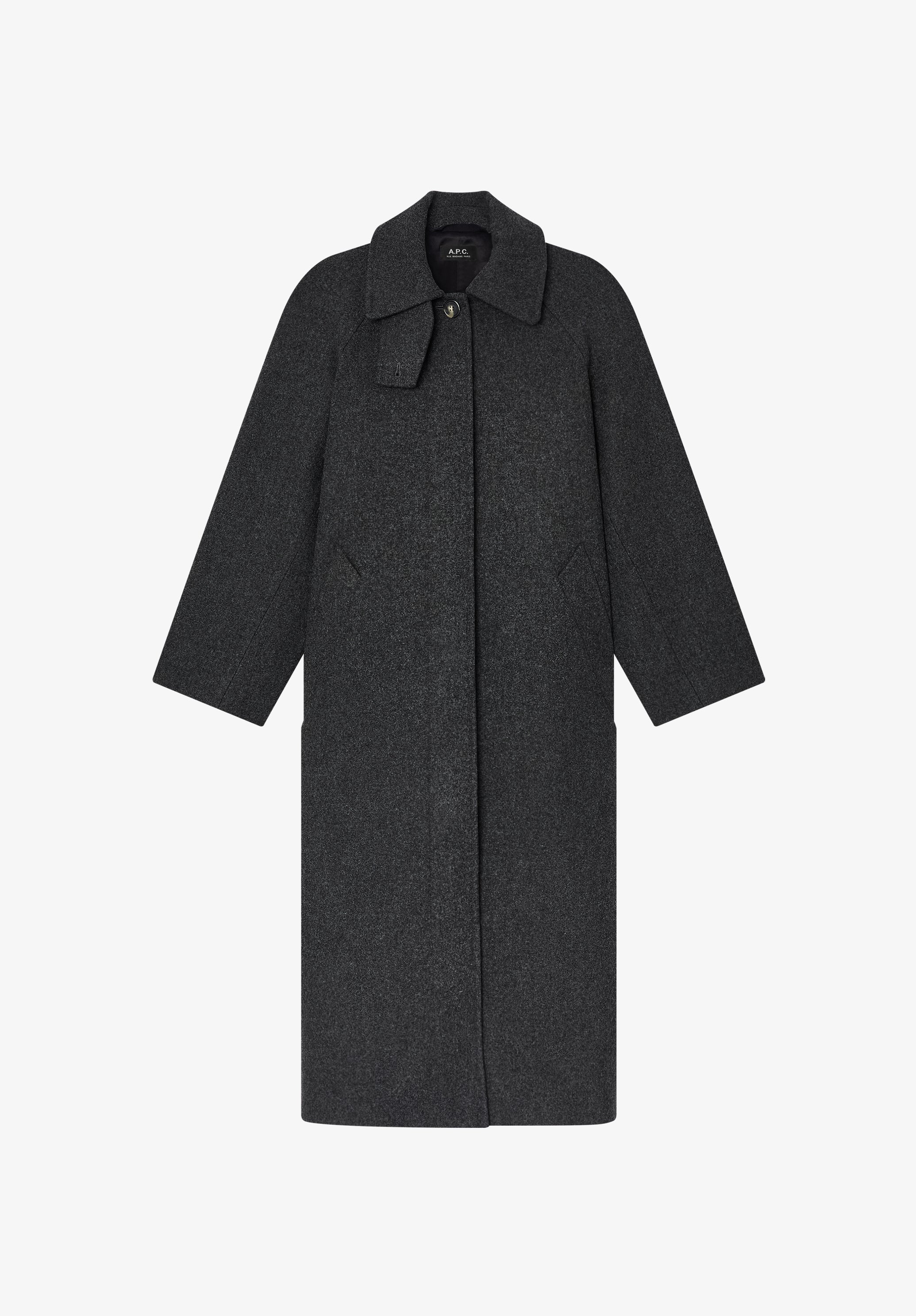 Solid-colour coat with raglan sleeves - 0