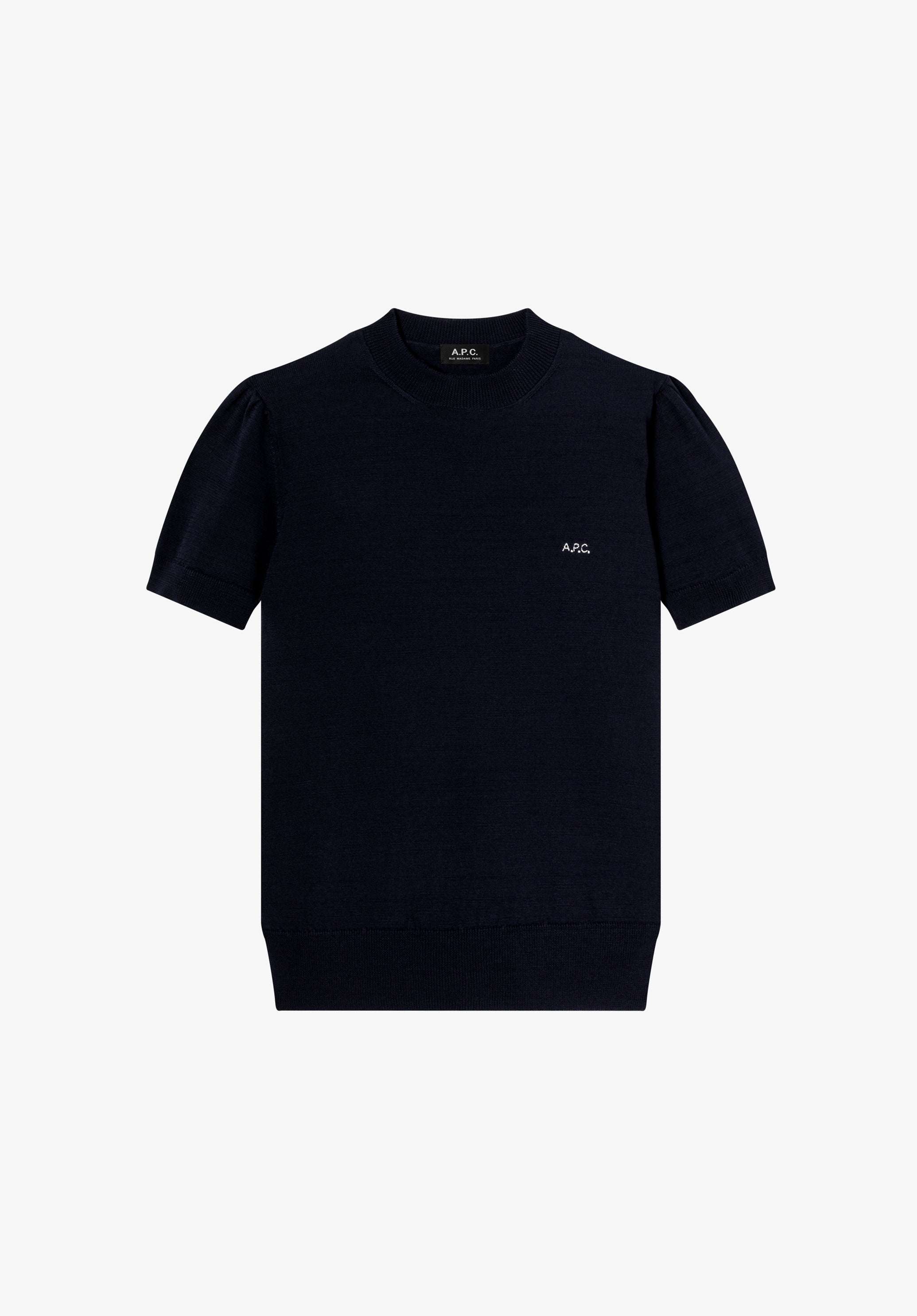 Fitted navy blue merino wool sweater - 0