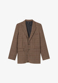 Brown check wool jacket - 0