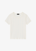 Ribbed white organic cotton t-shirt.